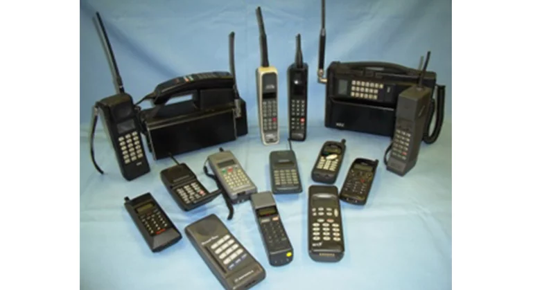 Selection of some the first generation analogue phones released during the 80's (Images: University of Salford)