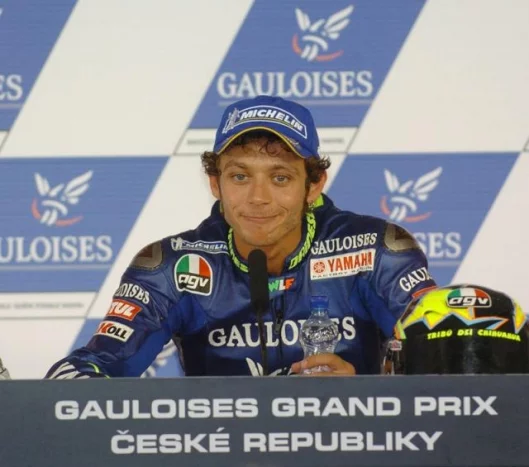 Rossi is his usual efferfescent self at the press conference