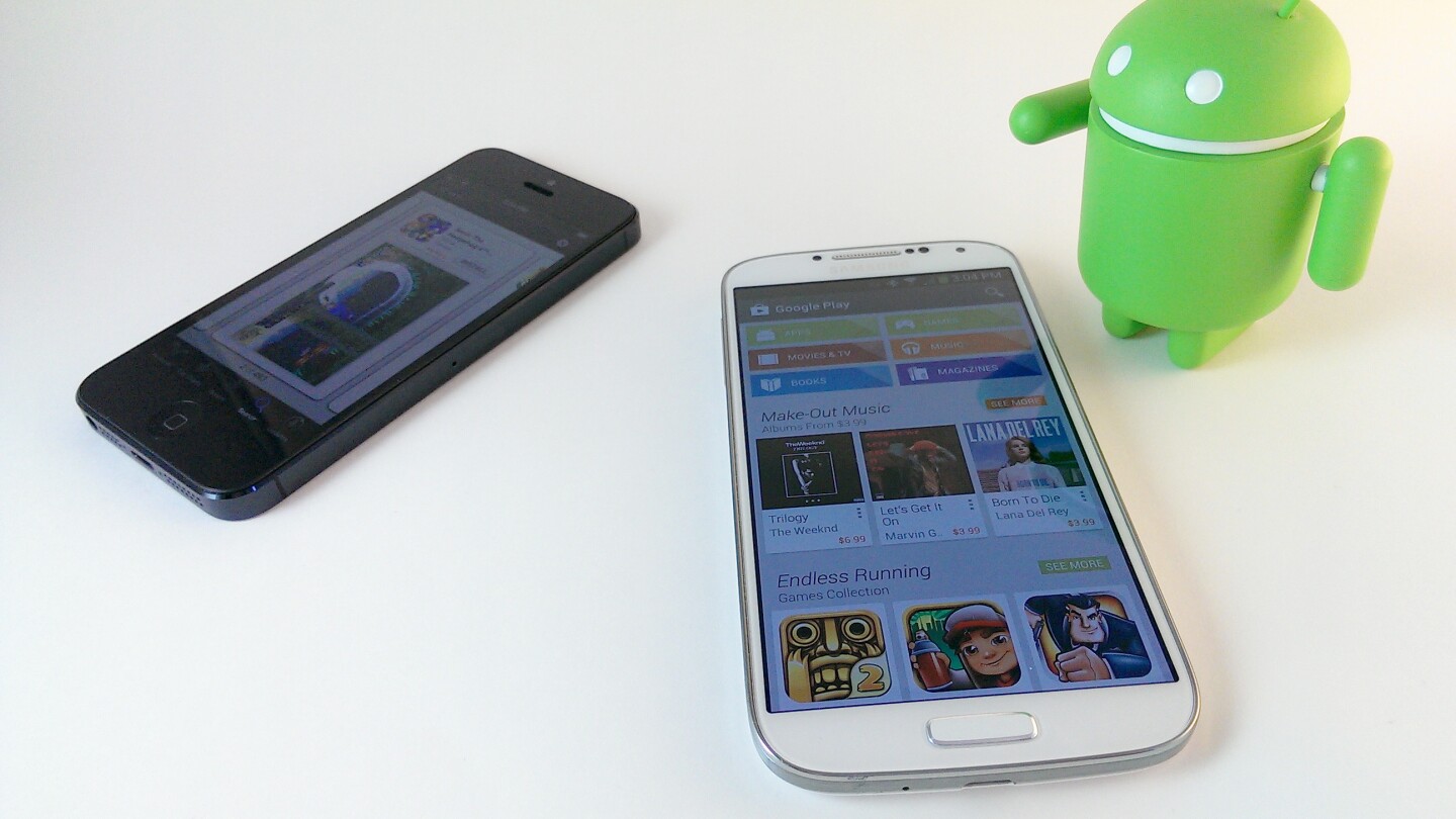 The GS4 runs Android, with Samsung's TouchWiz layered on top