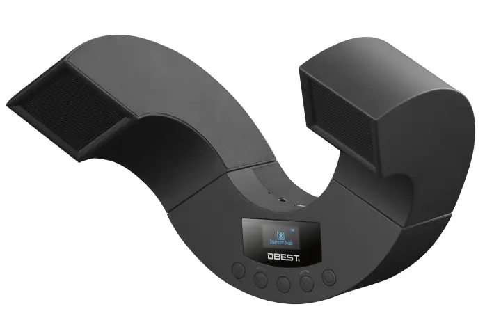 DBEST's Transformative speaker features a central module attached to two speaker modules that can rotate up to 180 degrees