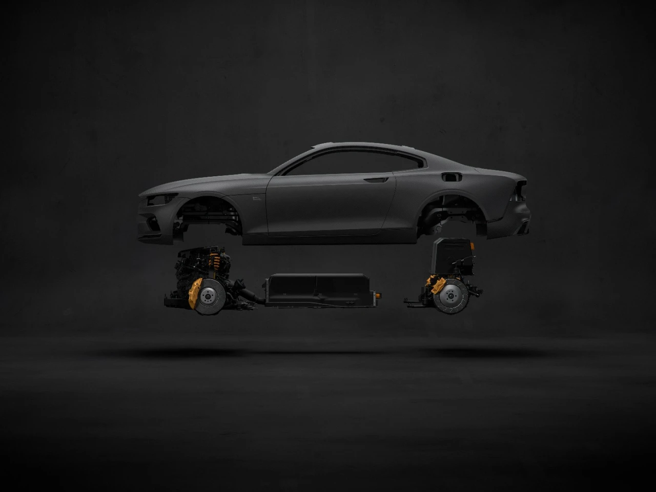 The Polestar 1 has a dual-rear motor/front-engine hybrid powertrain