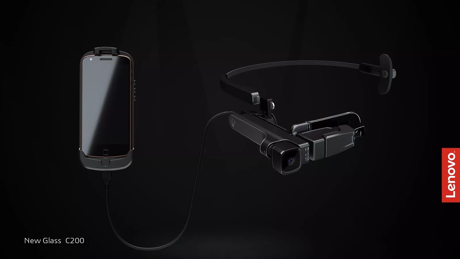 The Lenovo New Glass C200 is made up of two parts: The Glass Unit, and the Pocket Unit