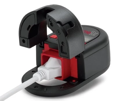 Tabs lock over the console power plug to prevent it being pulled out and a four digit code stops the timer being adjusted