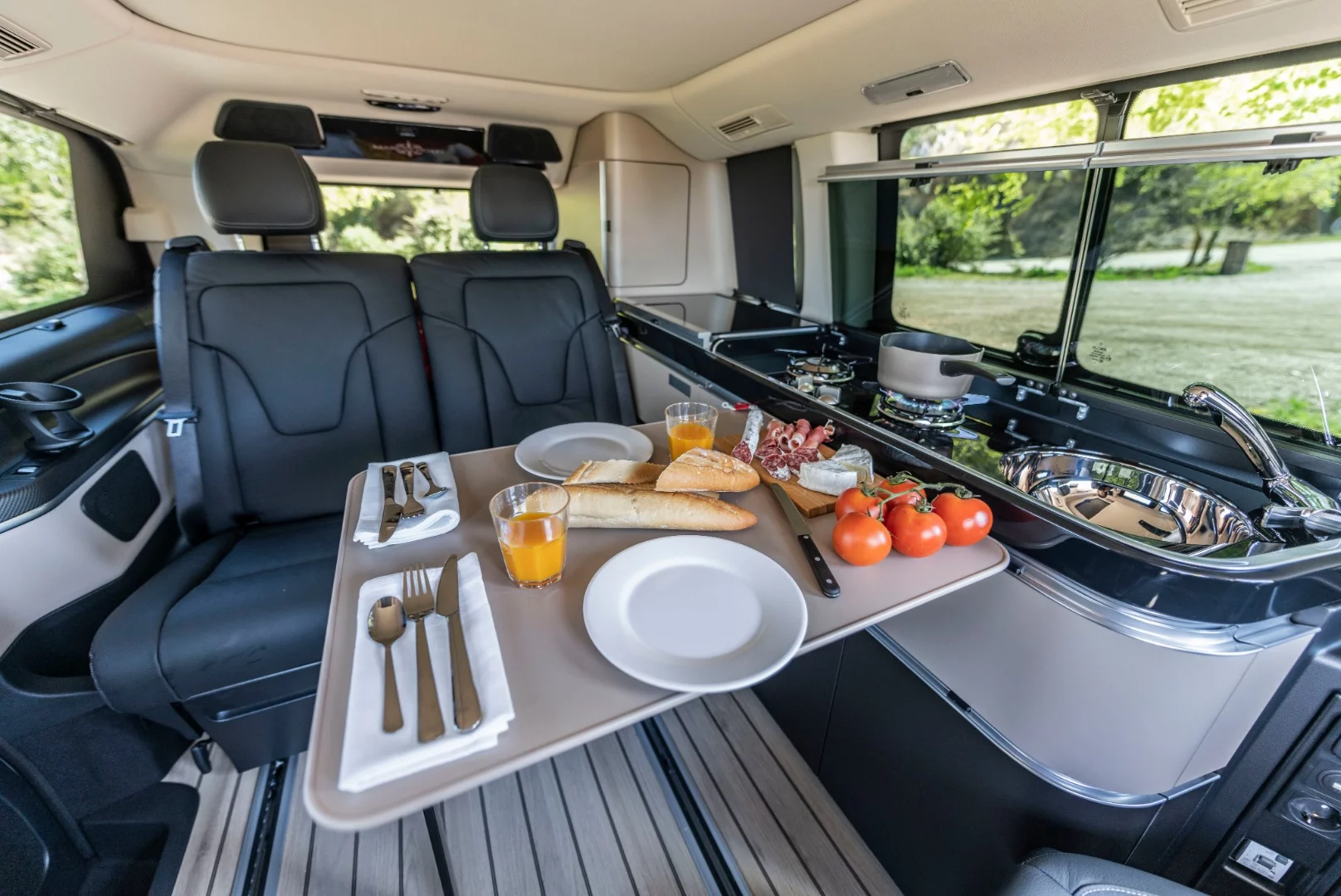 Inside the Marco Polo camper van