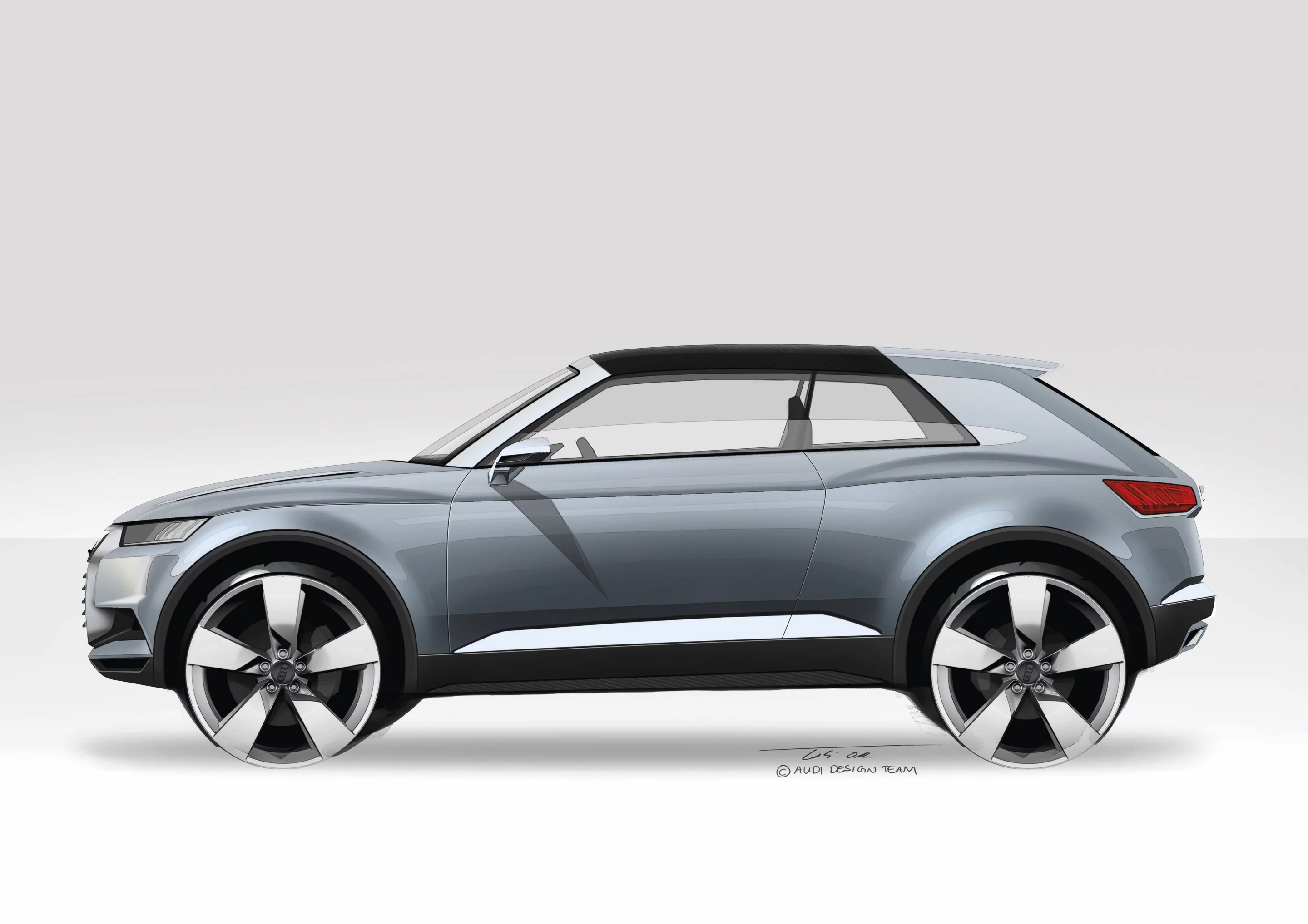 The Audi crosslane coupé concept design drawing side view