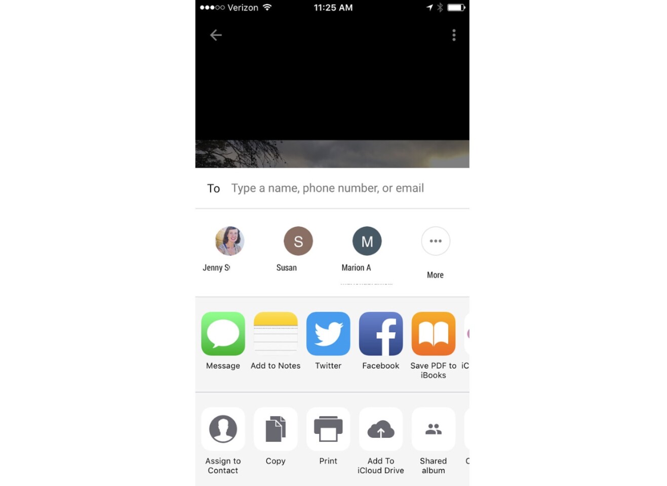 Sharing directly from Google Photos