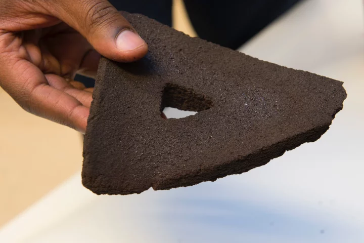 This brick was created using nothing more than simulated moondust and concentrated sunlight