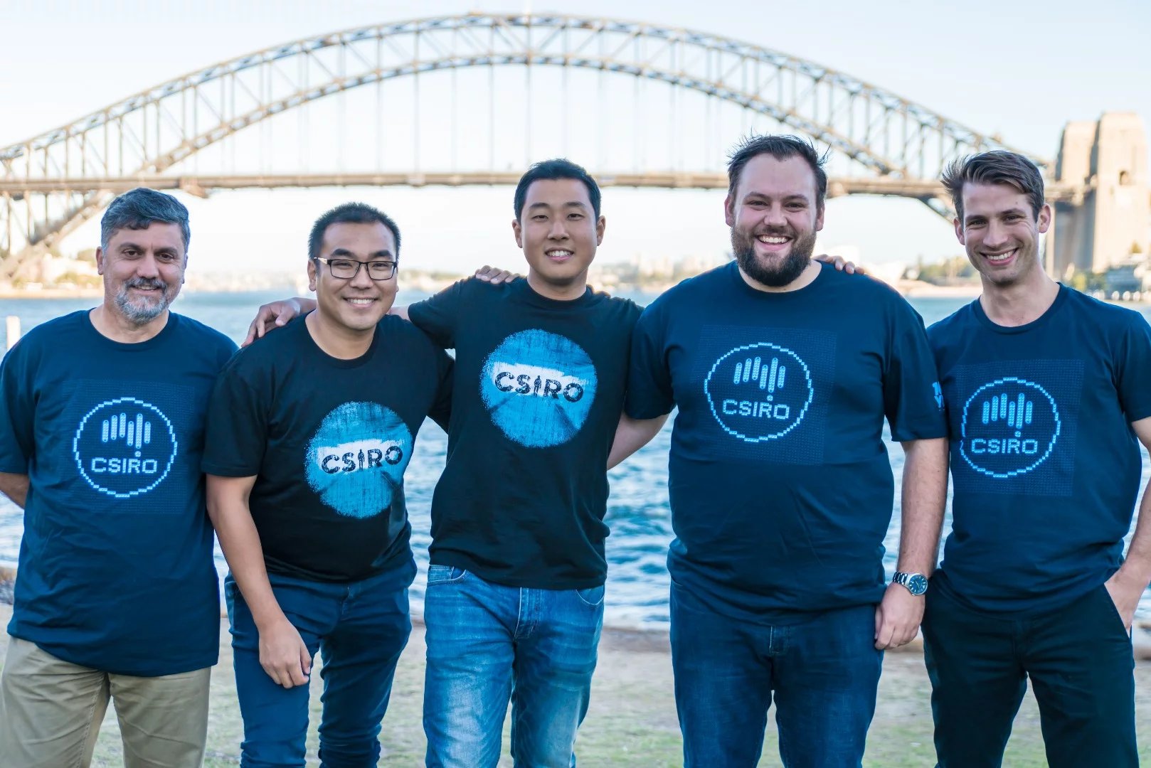 Some of the researchers on the Graphair water filter project