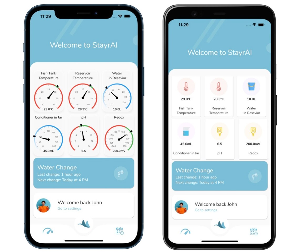 Along with being used to set water-changing schedules, the app also allows users to remotely check real-time aquarium water parameters