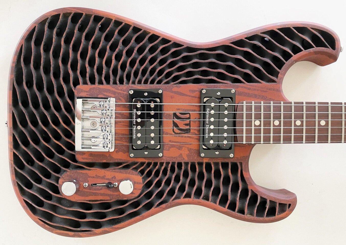 Diegel has considerable experience with 3D-printed guitars, but this is his first wood-printed effort