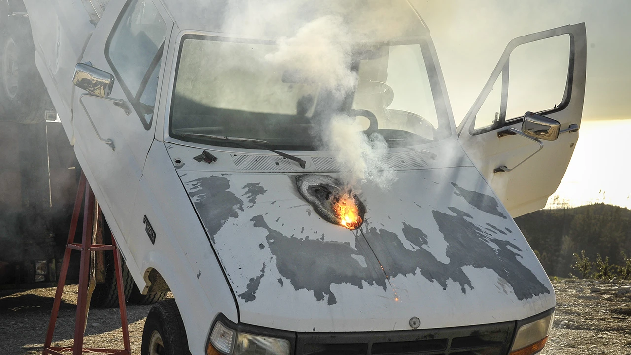 The laser disabled the engine and drivetrain of a small truck