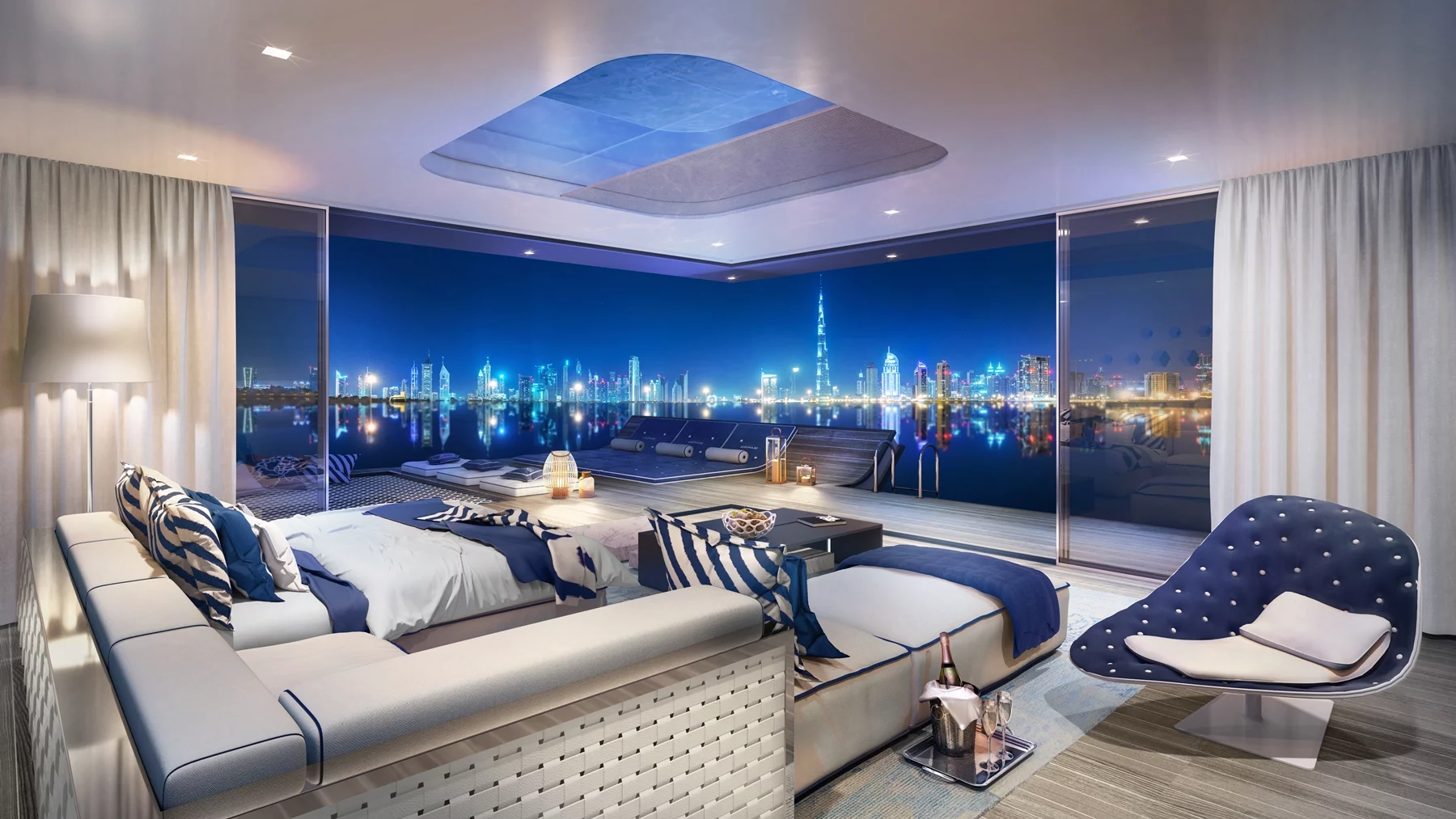 The sea level of the Signature Edition Floating Seahorse houses a Sea Family Room and Sea Bedroom