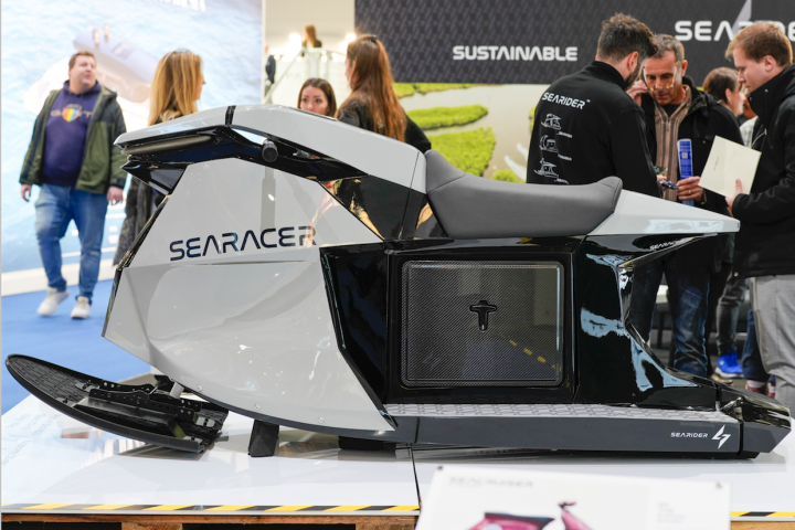 Searider debuts its aggressive little Searacer water bike at the 2024 Düsseldorf Boat Show