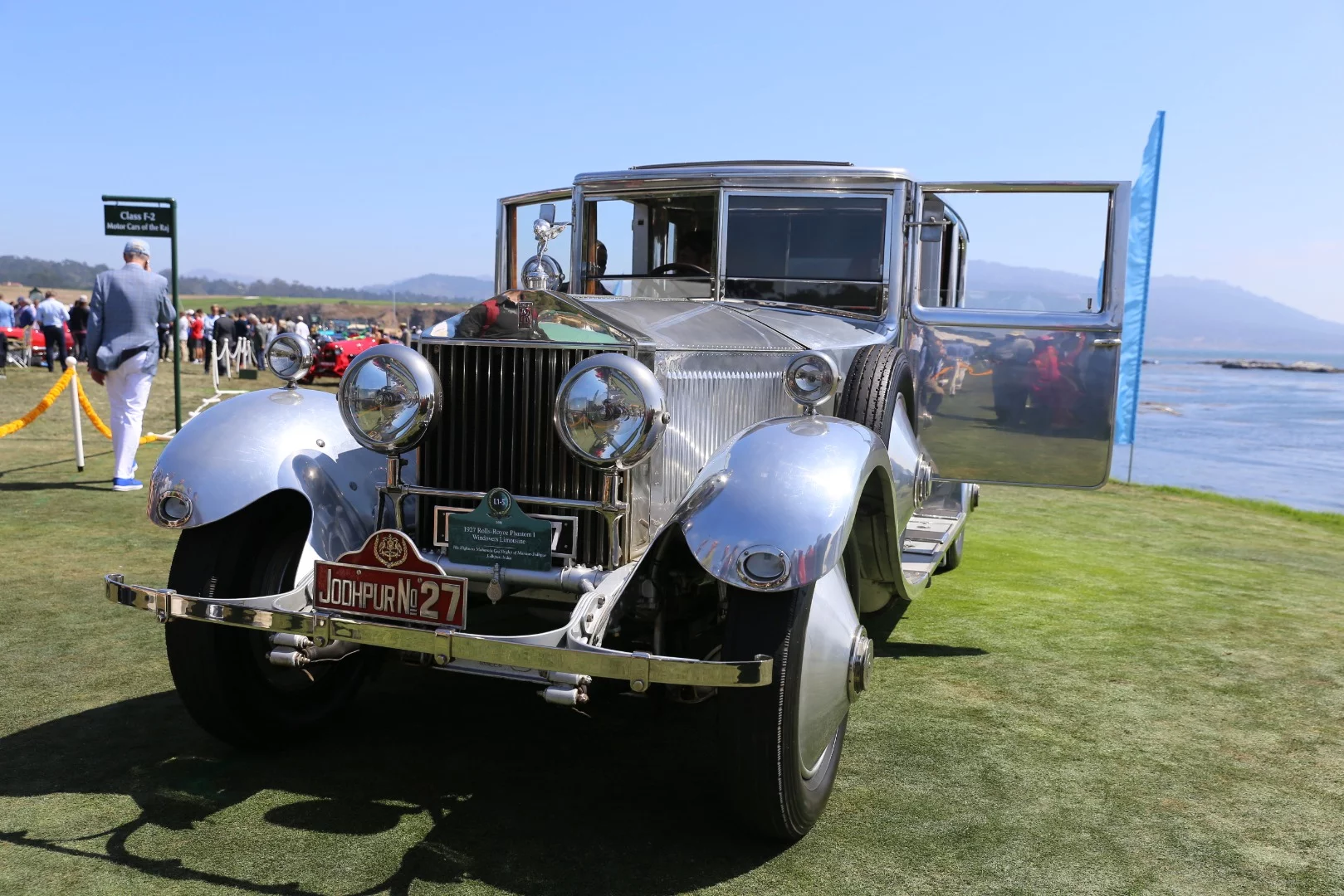 An extremely rare monster of a thing, the 1927 Rolls Royce Phantom I Windovers Limousine courtesy of the Motor Cars of the Raj display
