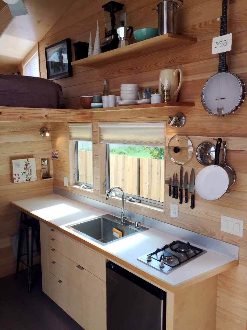 The kitchen area