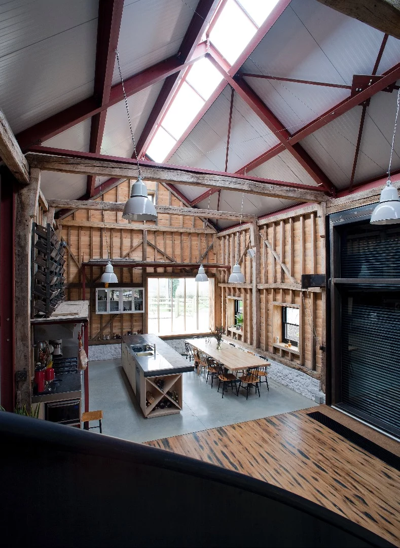 The kitchen and dining area opens onto the outside