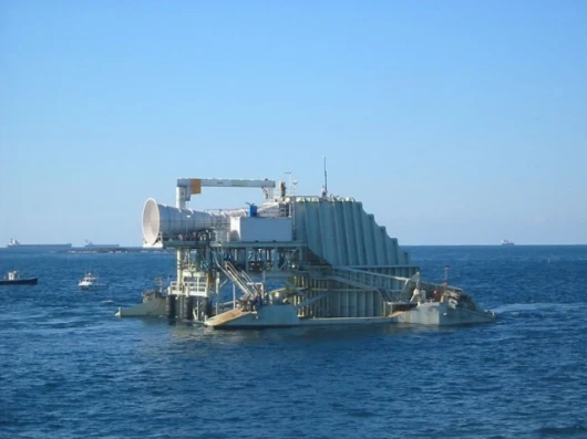 Oceanlinx wave energy conversion unit at Port Kembla in Australia