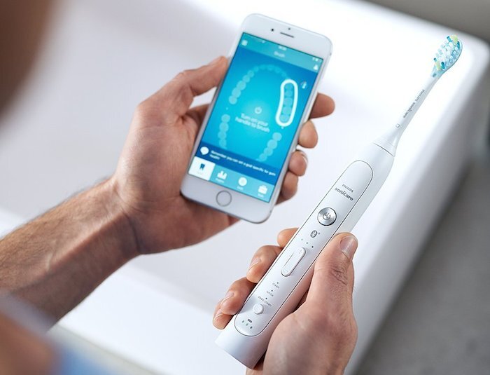 The Philips Sonicare FlexCare Platinum Connected electric toothbrush uses sensors to map out our mouth, highlight areas you've missed and give tips on your overall brushing technique