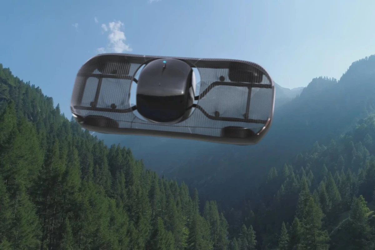 In flight mode, the cabin turns to face sideways, then stays gimbal-stabilized as the aircraft tilts further and further forward, until its side body panels become airfoils and you end up with a unique eVTOL biplane airframe with panoramic views during efficient cruise flight