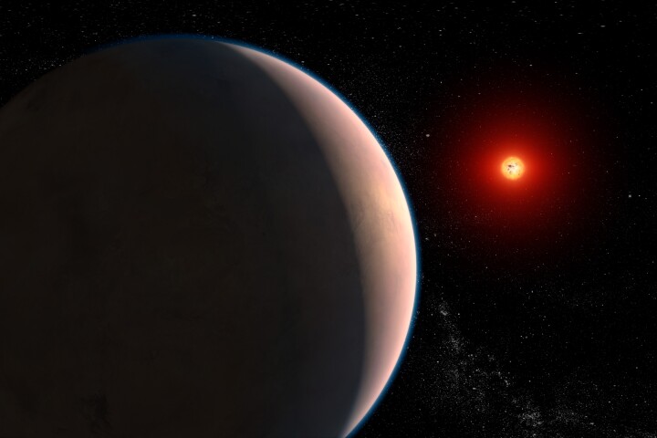 An artist's impression of GJ 486 b, a rocky exoplanet where the James Webb Space Telescope may have detected water vapor in the atmosphere