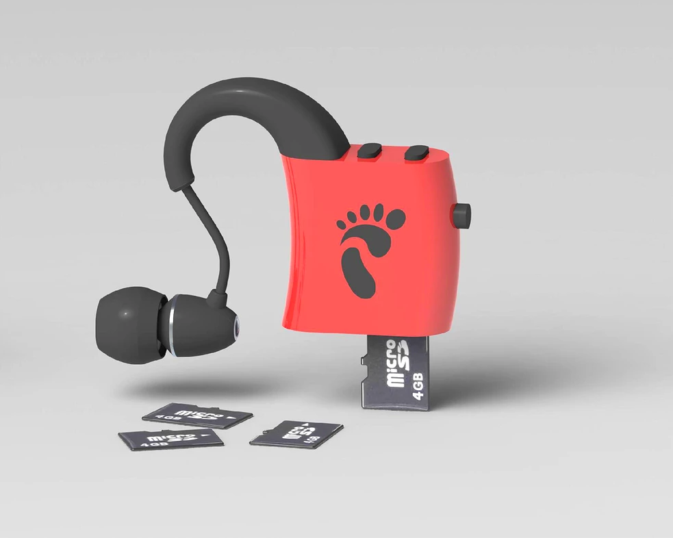 The ITreq doesn't have any built-in storage, so users slot in a microSD card containing their favorite workout playlists