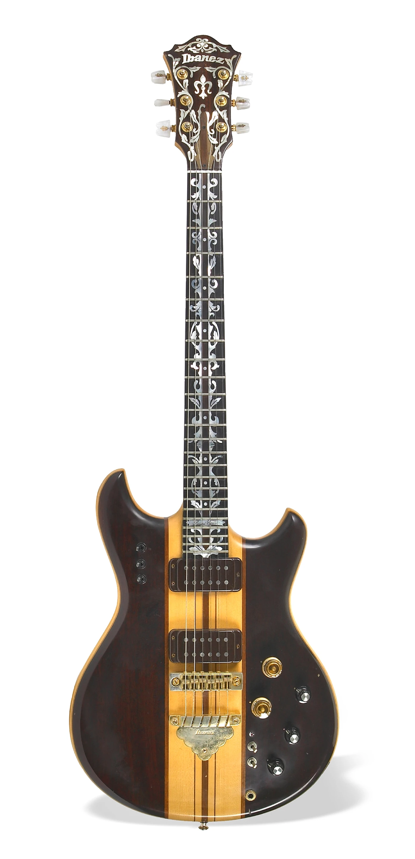 A guitar designed by Ibanez in conjunction with Jeff Hassleberger and Bob Weir, circa 1977
