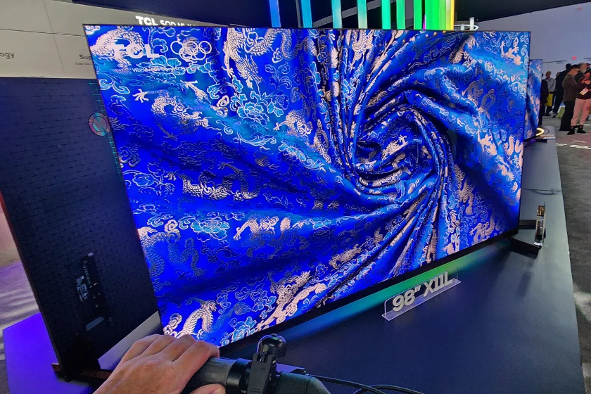 The 98-inch model of the TCL X11 on display at CES 2026, with excellent detail and color saturation