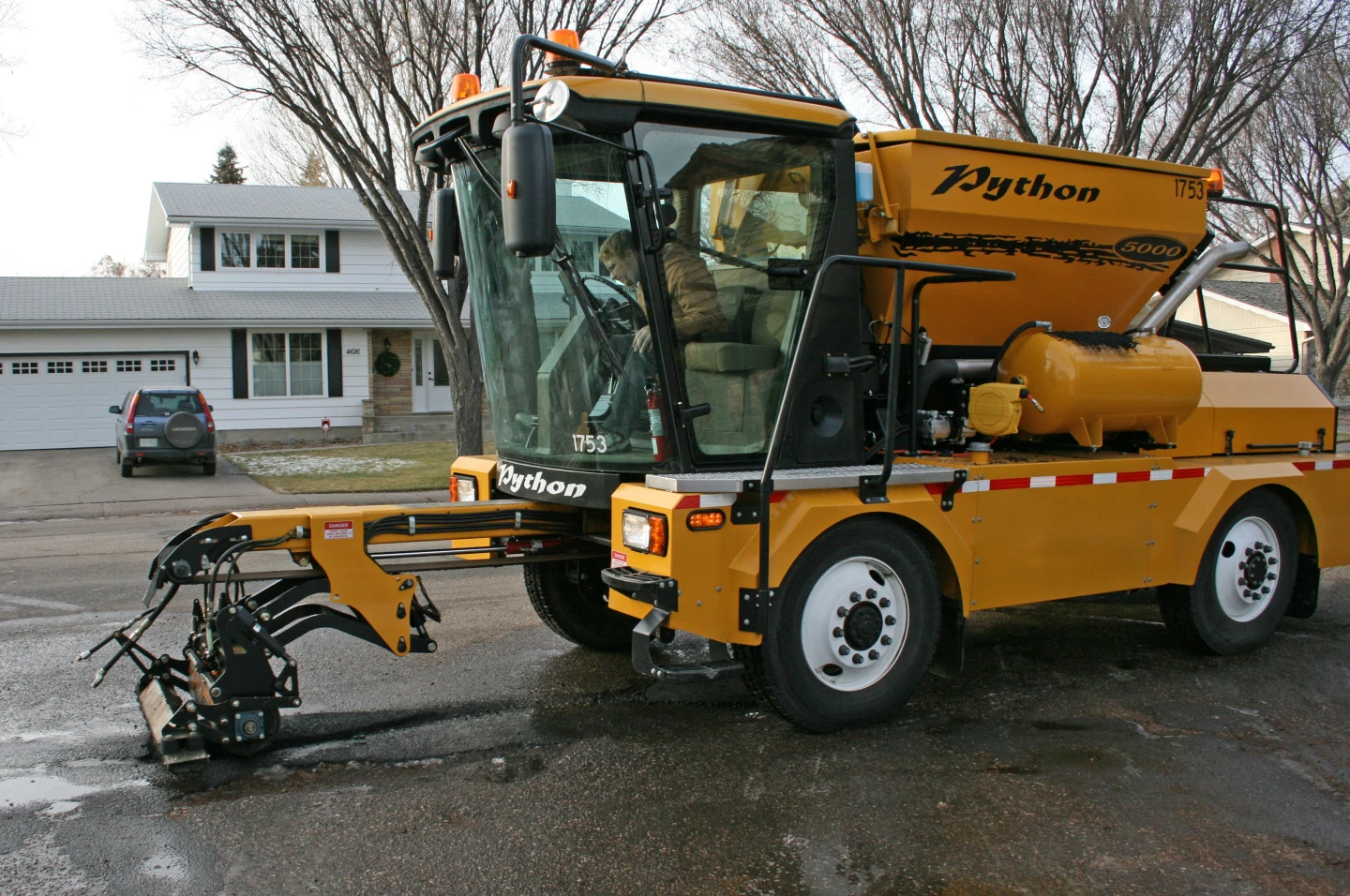 The Python 5000 can patch a two-foot pothole within about two minutes