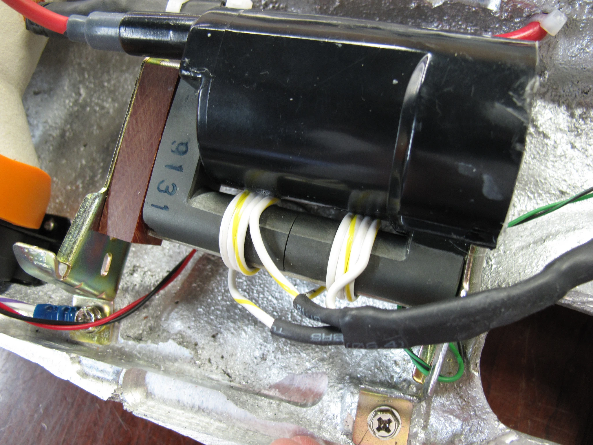 Close up of the flyback transformer