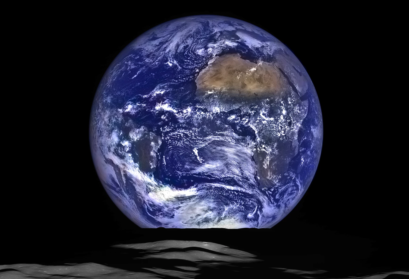 Earthrise 2.0: viewing our planet from the surface of the Moon is a powerful reminder of how rare and valuable this blue marble is to life as we know it