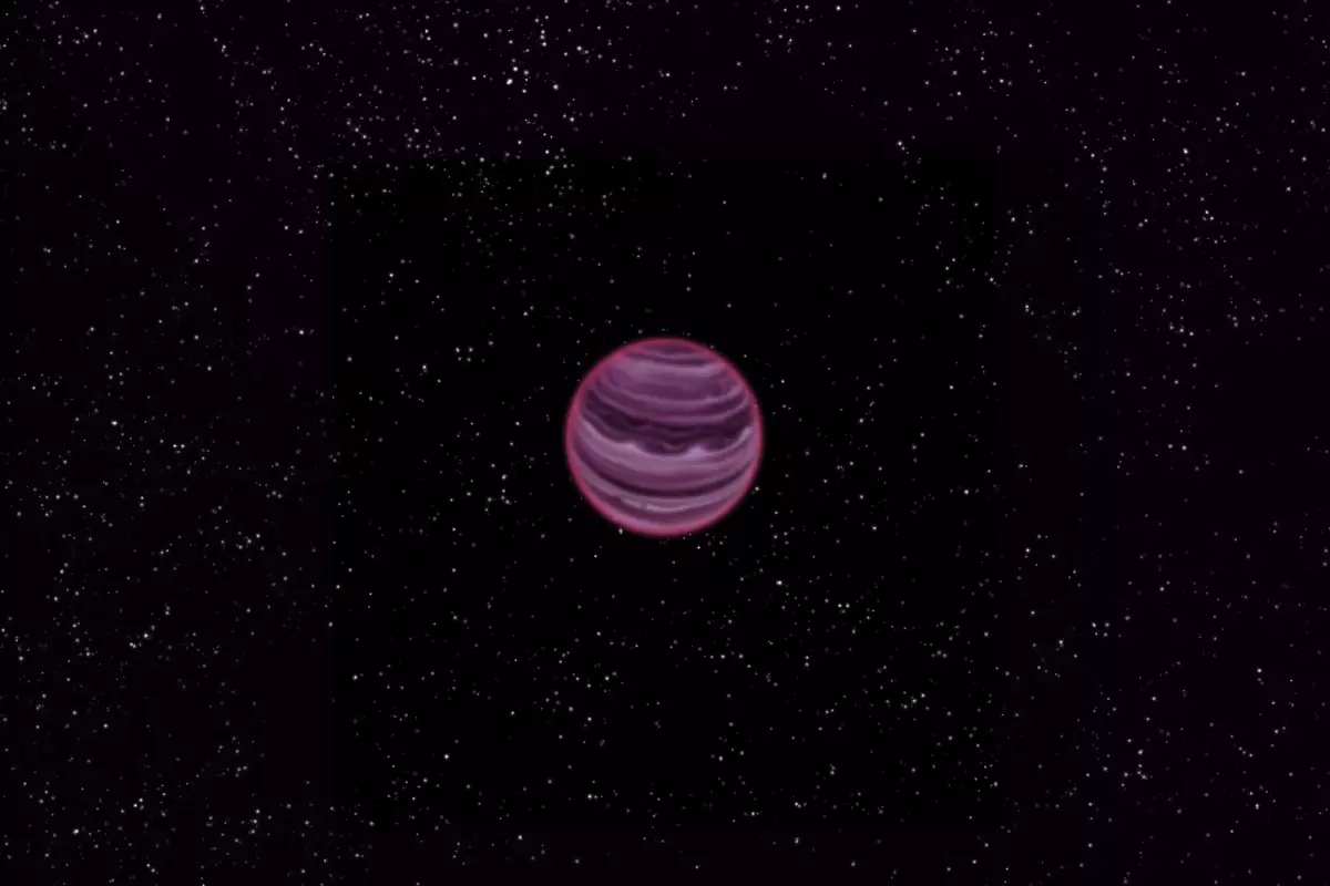 Artist's conception of exoplanet PSO J318.5-22, which was discovered floating through interstellar space without a parent star (Image: MPIA/V. Ch. Quetz