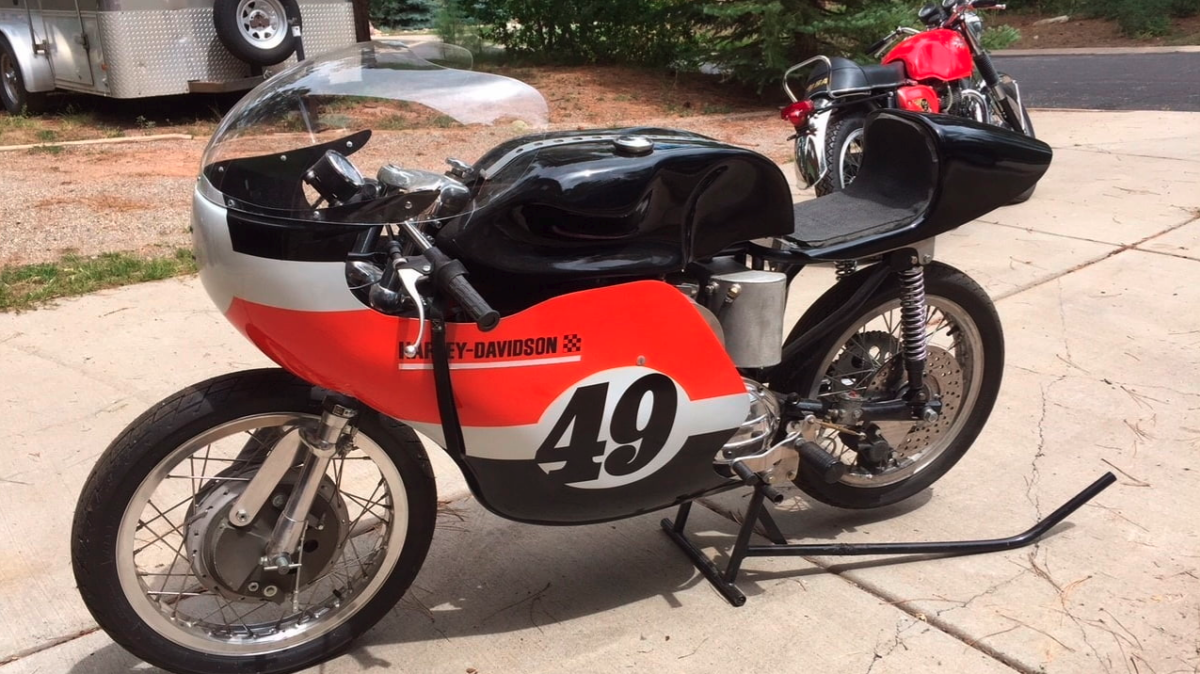 The ultimate flathead. Long after side-valve engines had been consigned to the scrapheap, long after the Japanese hordes with their DOHC four strokes and ear-piercing two-strokes had arrived, Harley-Davidson's KRTT Road Racers kept defying the laws of physics by winning. This 1968 KRTT is one of the very last of a special breed of old school racing. It sold for $44,000