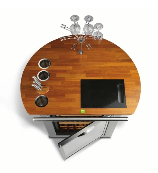 This impressive mobile air conditioned wine tasting trolley is for the wine connoisseur created by Metalco