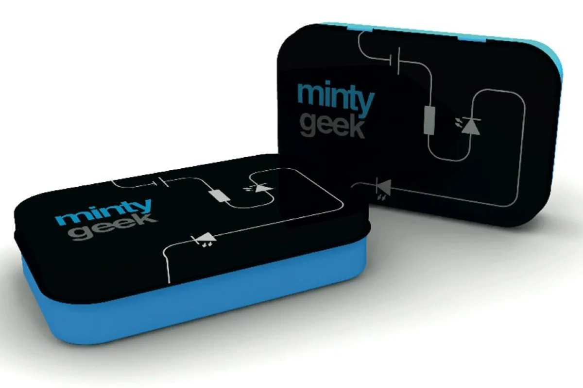 Minty Geek has developed a collection of electronic circuit-building projects, and put all the necessary components and build instructions into a small mint tin