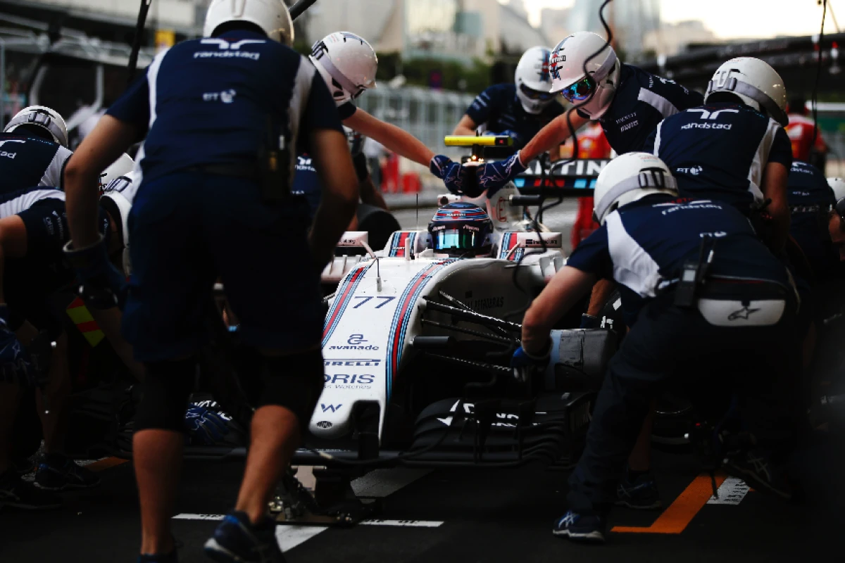 Felipe Massa in the pits at Baku