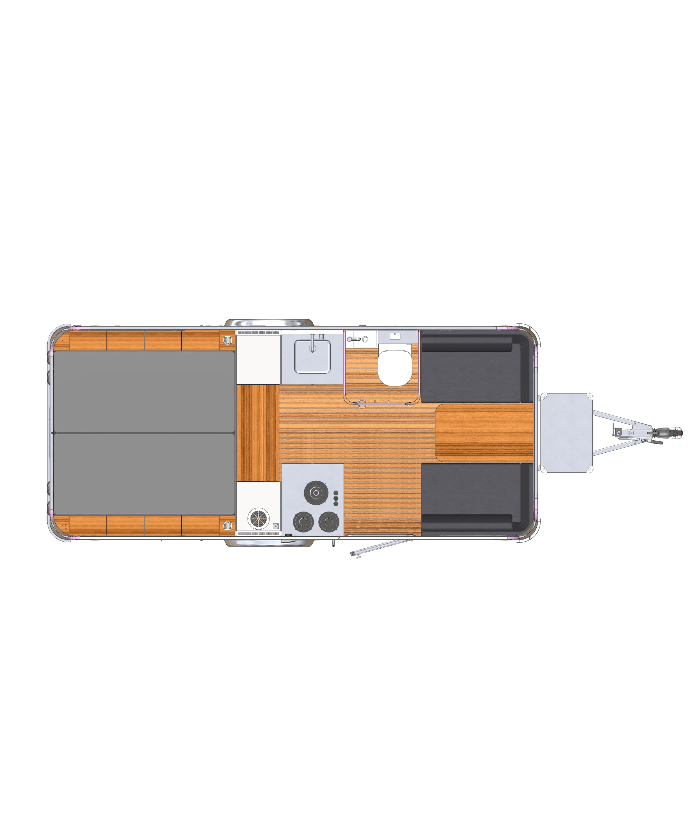 A front dinette is available as an option, as is a conversion kit to make it a second bed