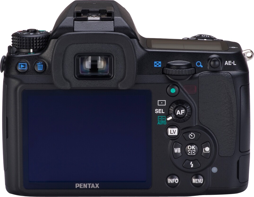 The K-5's 3-inch, 921,000 dot LCD display has Live View functionality
