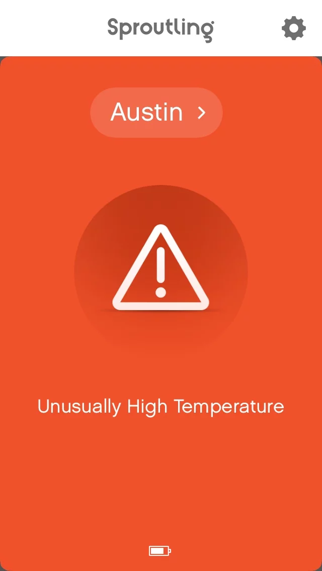 The Sproutling baby band measures temperature and can advise if it's high or low