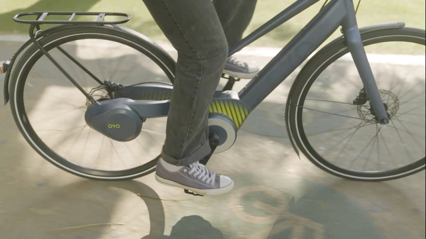 The Oyo features a 250-watt bottom bracket electric motor that augments the rider's pedalling power