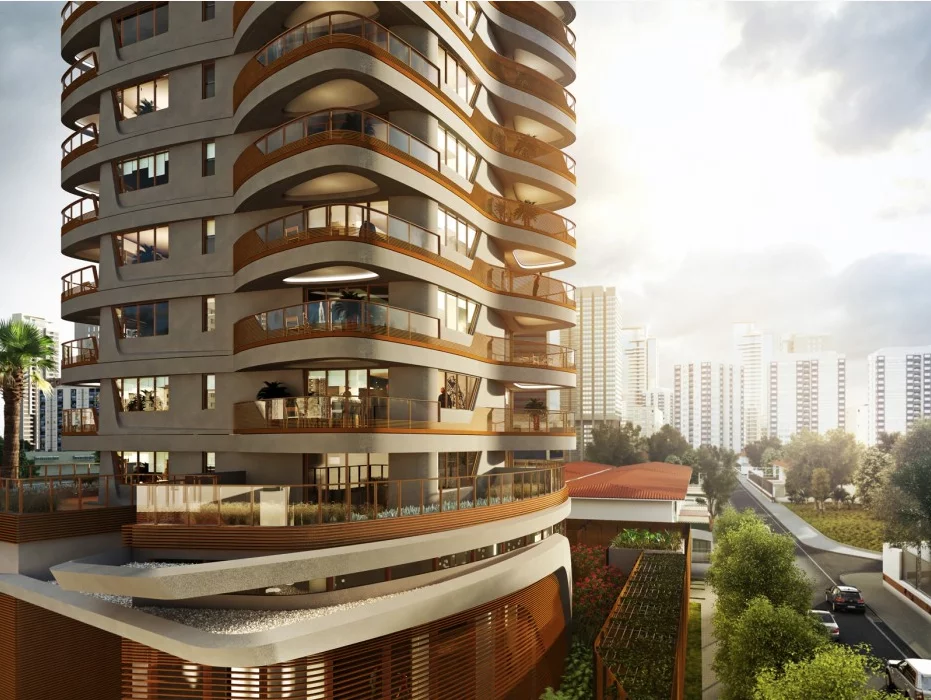 Exterior rendering of Pininfarina's recently completed Cyrela apartment tower in Brazil