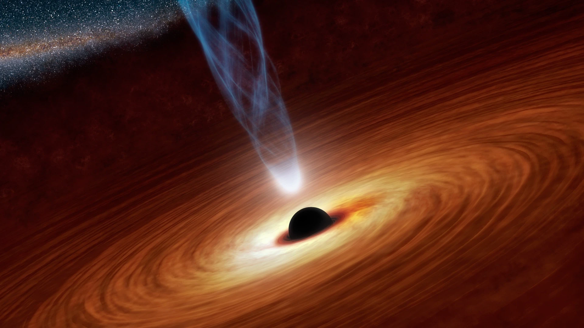 An artist's impression of a supermassive black hole