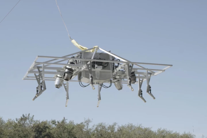 JPA's test platform looks like a bunch of scaffolding, but has allowed the company to validate its pioneering vectored-thrust VTOL flight control system