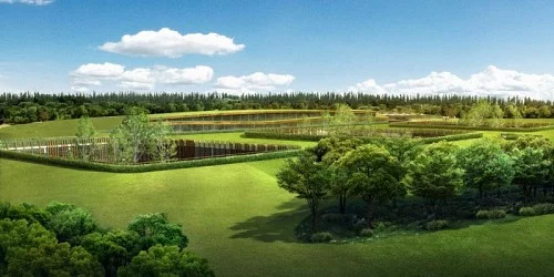 The proposed Hersham Golf Club hotel and spa, as seen from above-ground
