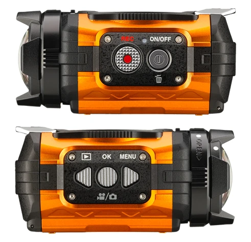 The Ricoh WG-M1 features big buttons which should be easy to press even if you are riding a bike at the time