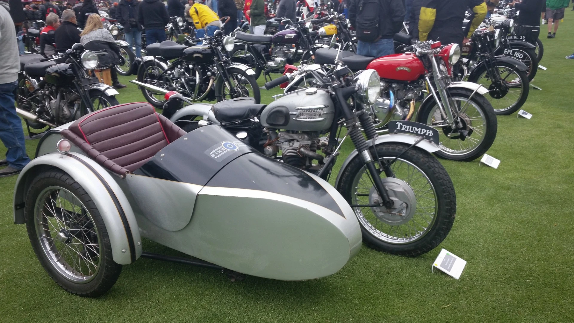 This Triumph sidecar rig was one of the few such rigs at the Quail Motorcycle Gathering