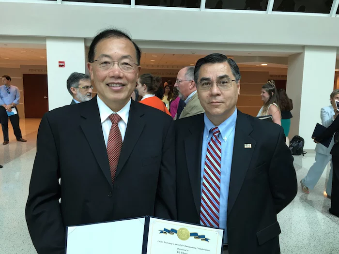 Edward Chow, program manager for AUDREY, and John Merrill, program manager for the DHS' Next Generation First Responders program
