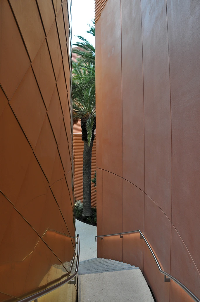 Looking up amid the United Arab Emirates' Pavilion