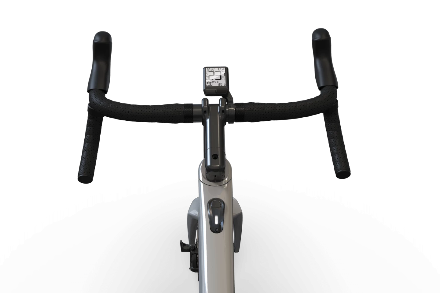 The tiny color module in the frame can be used as a standalone head unit, or Mahle will sell you a simple LCD head unit, or you can use your own ANT+-connected bike computer