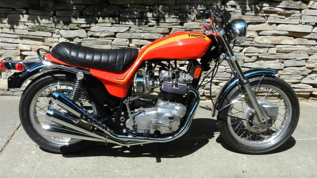 This 1973 Triumph X75 Hurricane sold for $26,400 as Lot S196 at Mecum Auctions' Las Vegas sale on Saturday, 29 January 2022