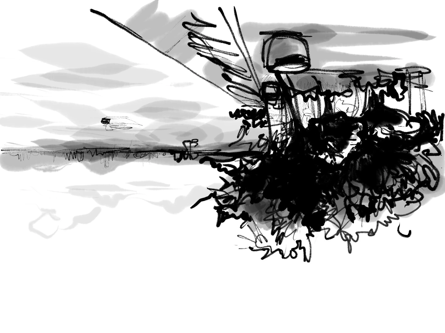 An example showing how the SonarPen can create different pen pressure impressions
